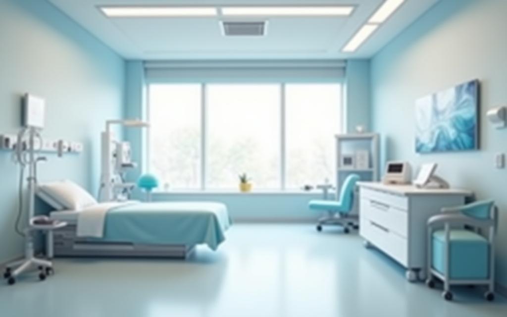 Salle d’examen du sommeil moderne et apaisante